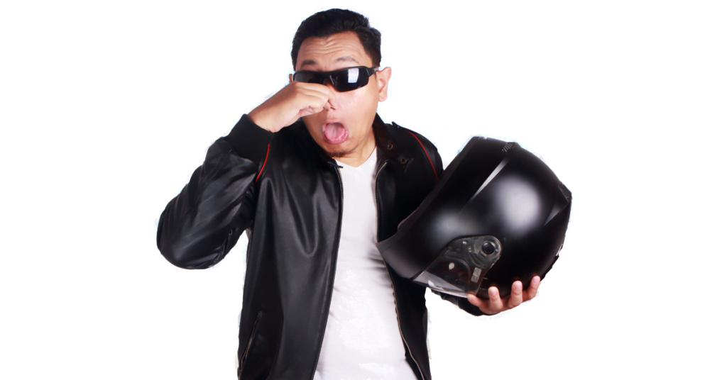 smelly motorcycle boots